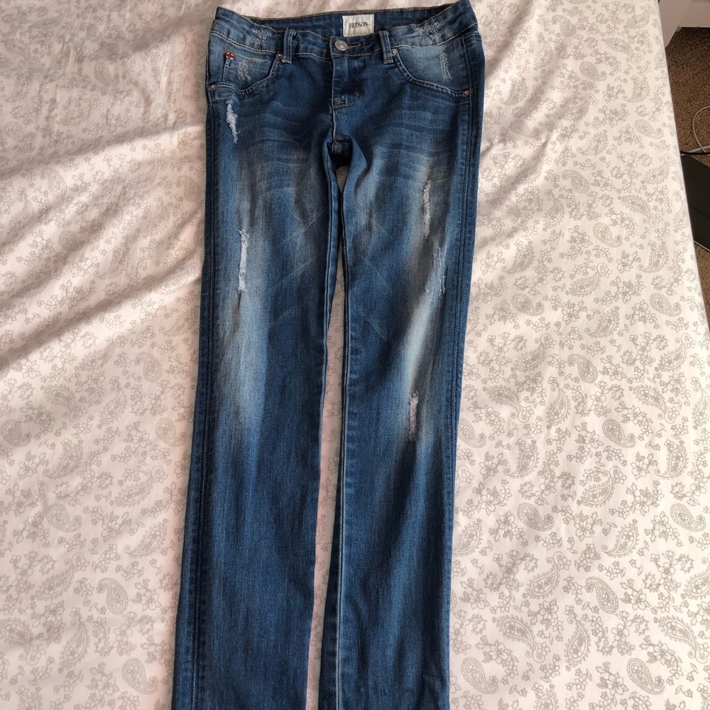 Hudson girls skinny blue jeans size 14